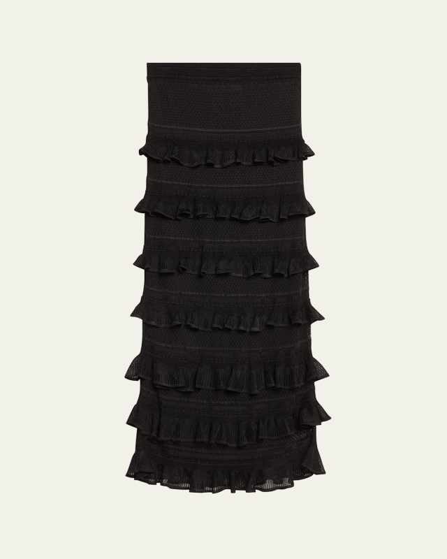 Crush Frilled Midi Skirt